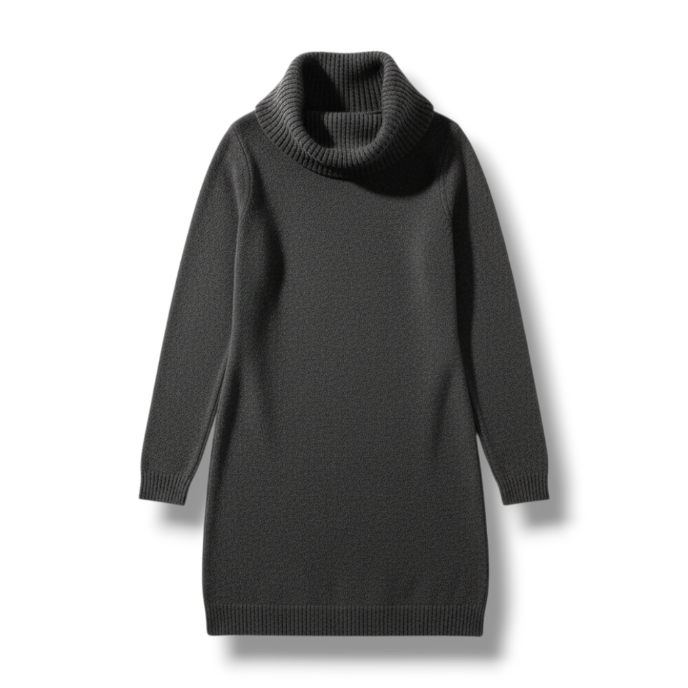 H&M Basic women's gray turtleneck long sleeves sweater dress medium